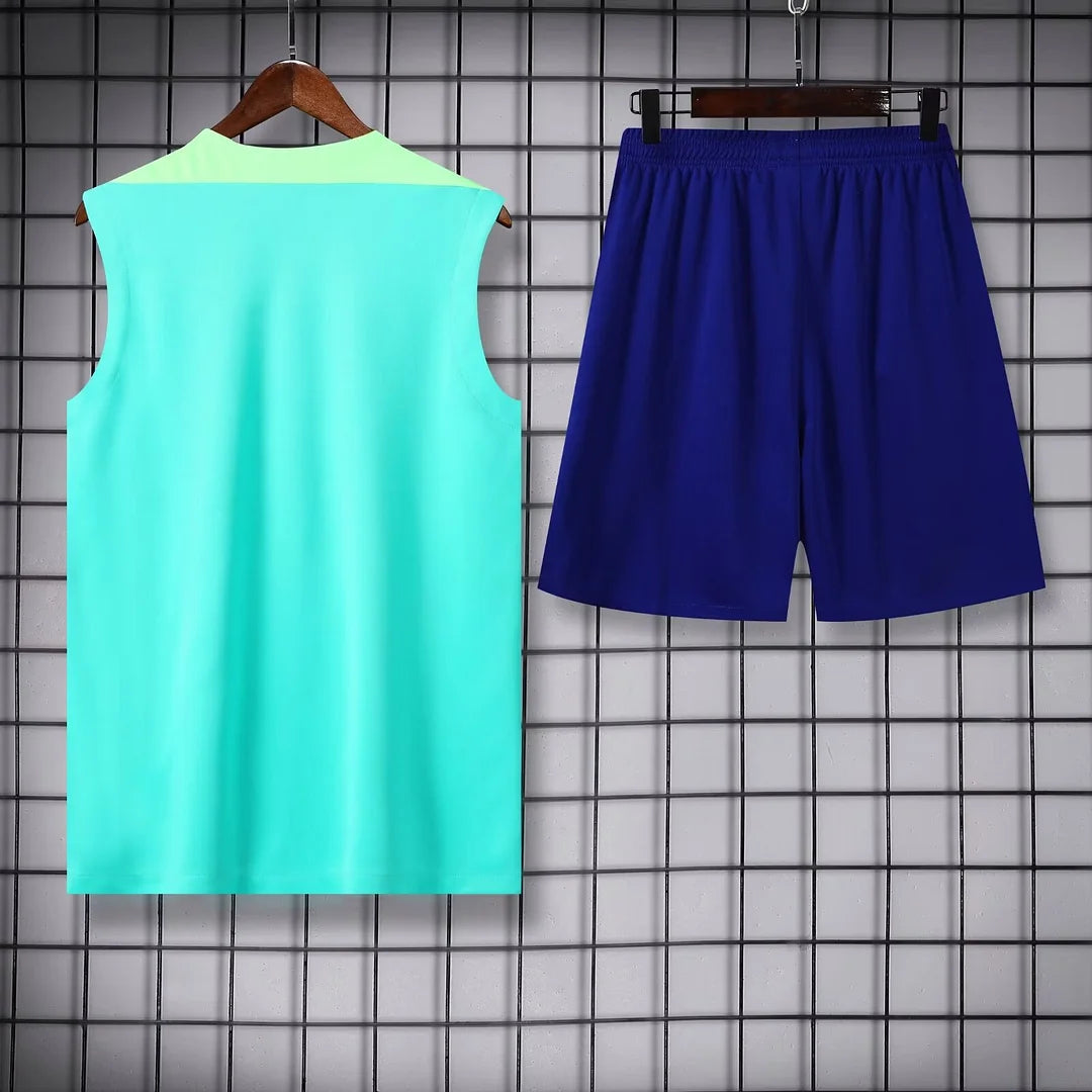 2024 Brazil pre-match training Light Blue Jersey+Shorts