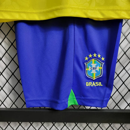 2022 World Cup Brazil Kids Size Home Soccer Jersey