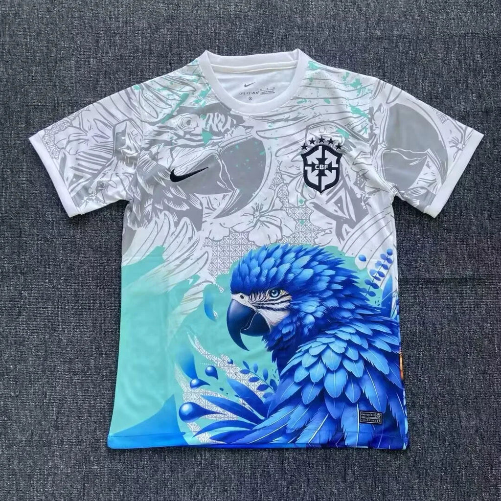 2025/2026 Brazil Special Edition White Blue Bird Football Shirt