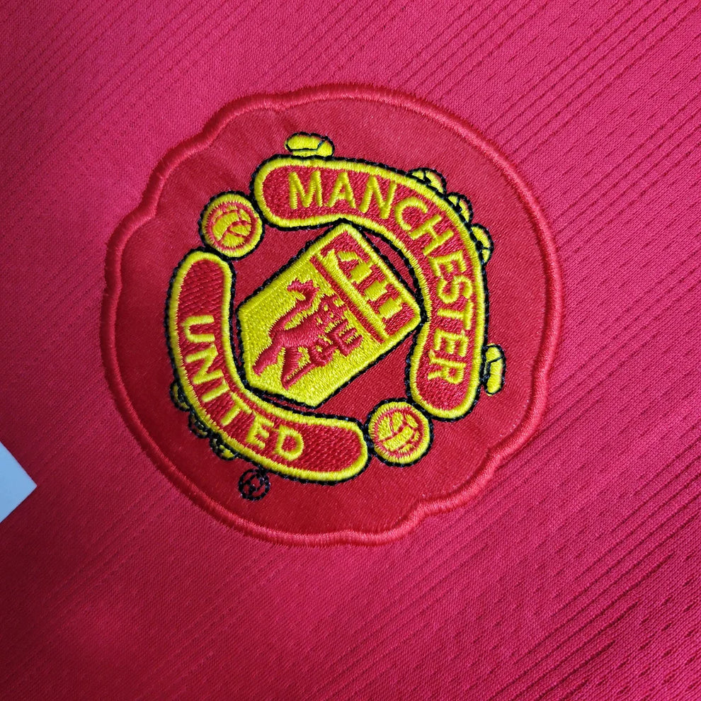 2007-2008 Retro Long Sleeve Manchester United Home Football Shirt