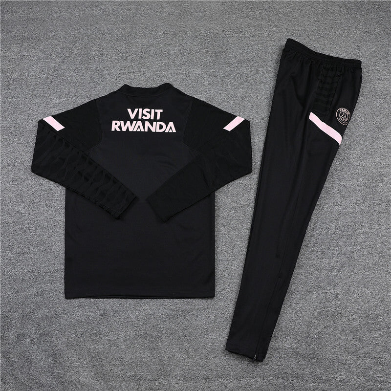 2021/2022 Psg Paris Saint-Germain Half-Pull Tracksuit Black