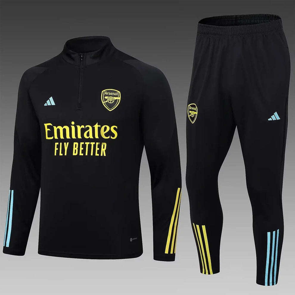 2023/2024 Arsenal Half-Pull Tracksuit Black