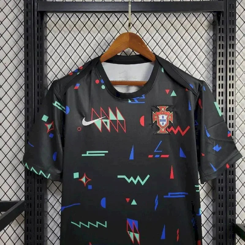 2024 Portugal Training Wear Black Football Shirt