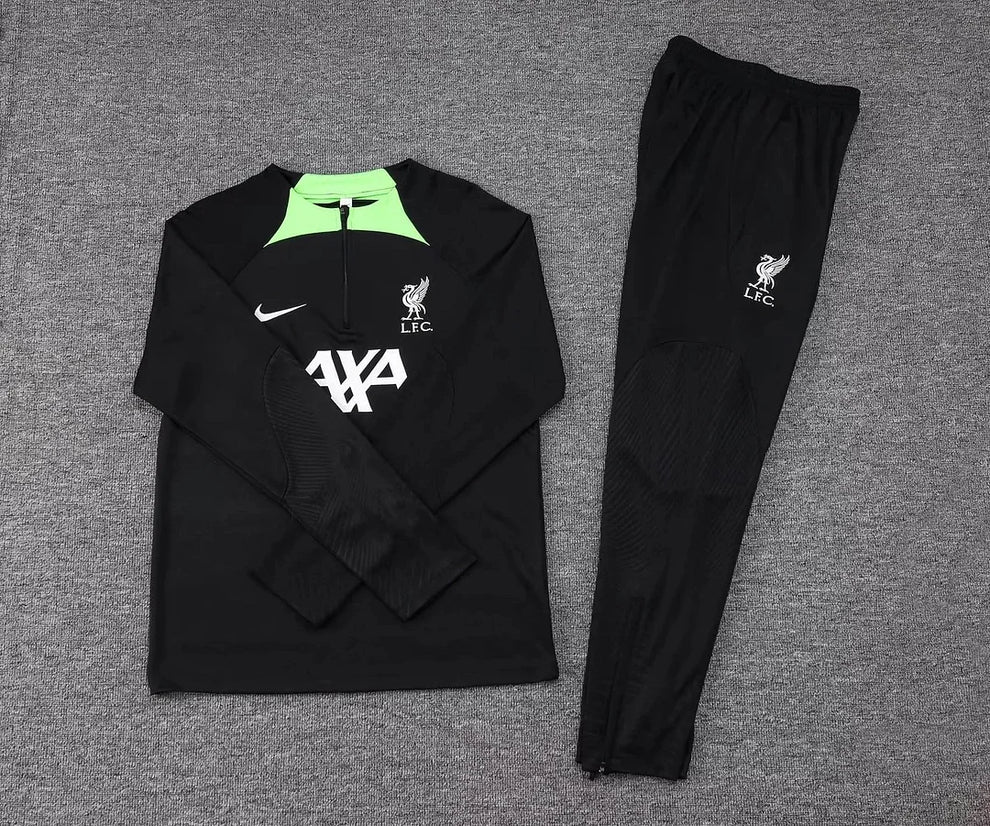 2023/2024 Liverpool Half-Pull Tracksuit Black Jersey