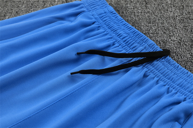 2025/2026 Real Madrid Half-Pull White and Blue Tracksuit