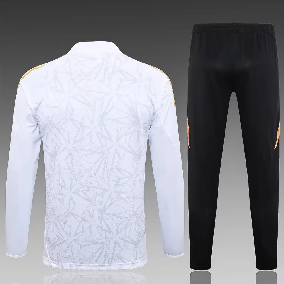 2024/2025 Real Madrid Half-Pull Tracksuit White Football Shirt