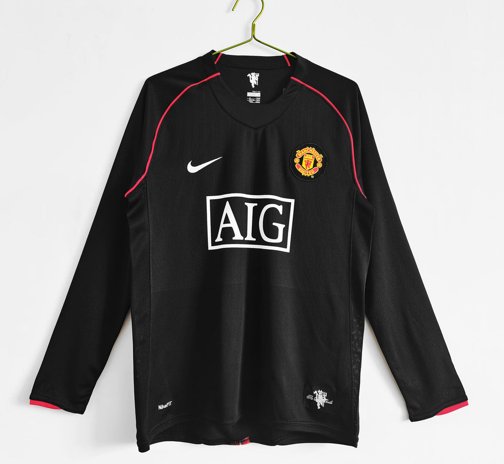 2007/2008 Retro Manchester United long Sleeve Soccer Jersey Third Away