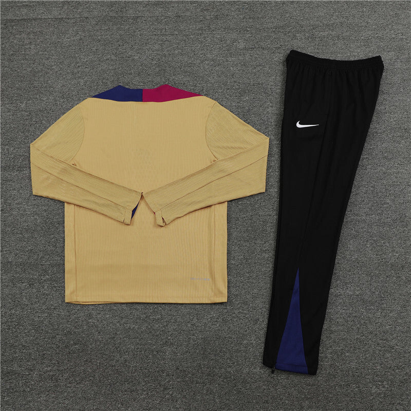 2024/2025 Barcelona Half-Pull Tracksuit Earthy Yellow
