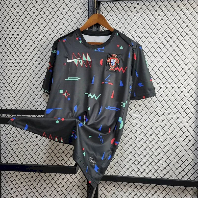 2024 Portugal Training Wear Black Football Shirt
