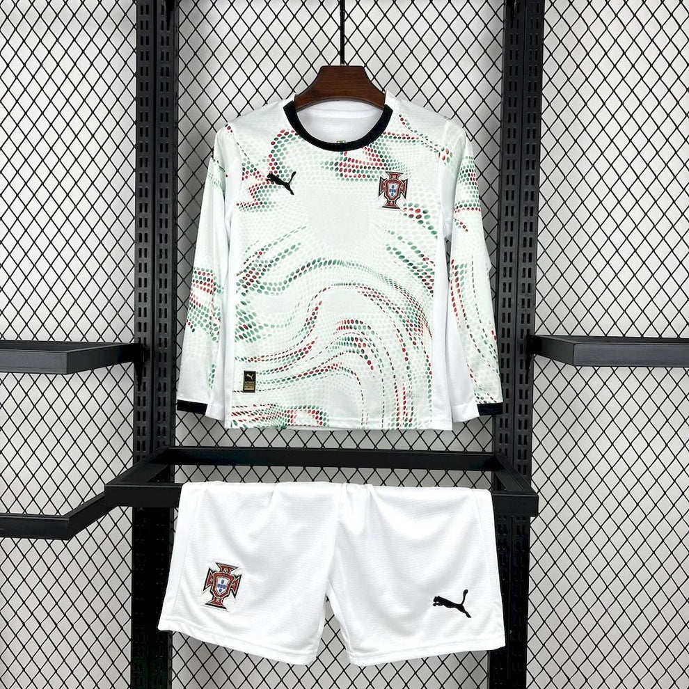2025 Long Sleeve Portugal Away Football Shirt Kids Size