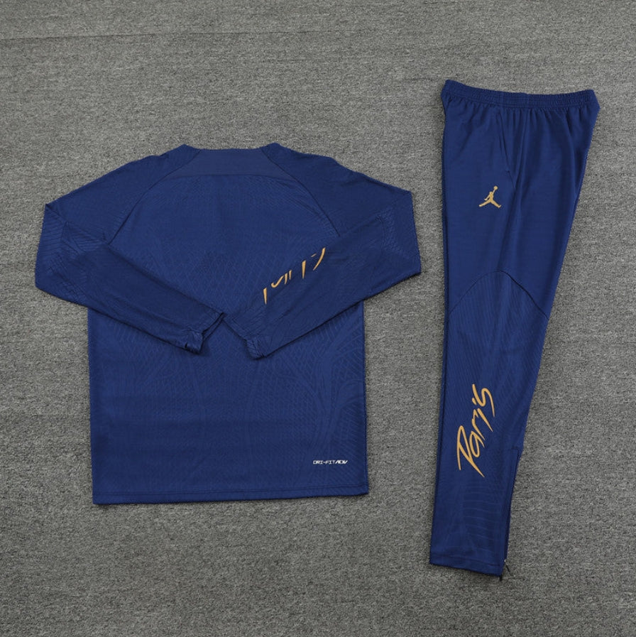 2023/2024 PSG Paris Saint-Germain Blue Half-Pull Tracksuit