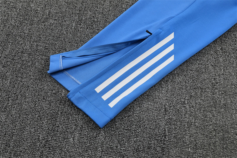2025/2026 Real Madrid Half-Pull White and Blue Tracksuit
