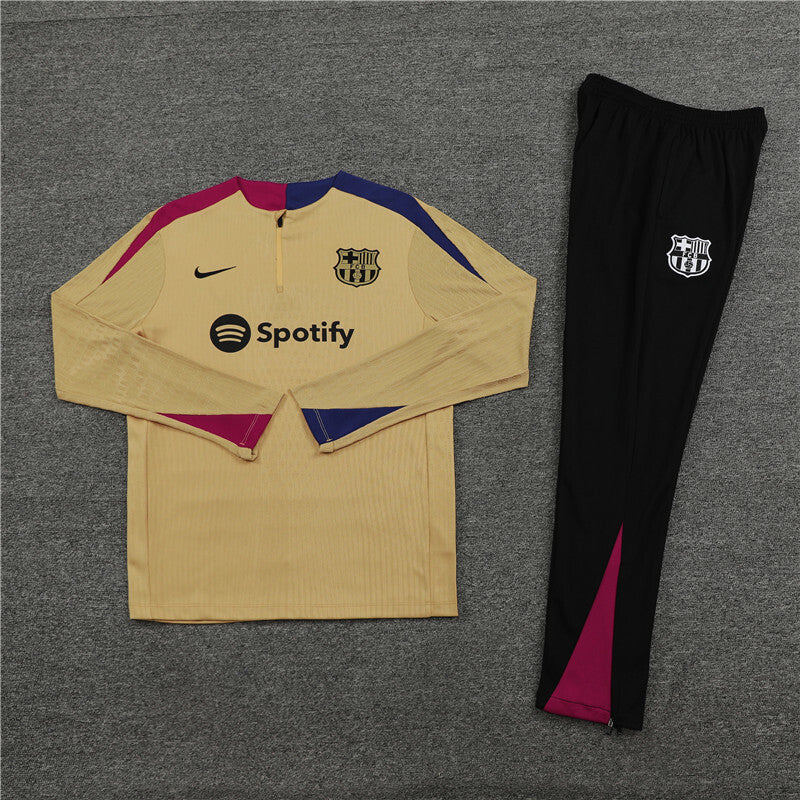 2024/2025 Barcelona Half-Pull Tracksuit Earthy Yellow