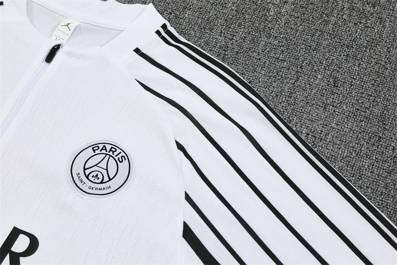 2025/2026 PSG Paris Saint-Germain White Half-Pull Tracksuit