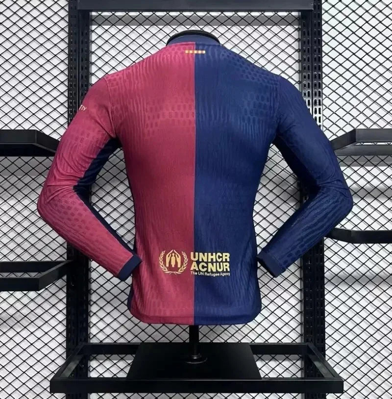 2024/2025 Long Sleeve Player Version Barcelona Home Jersey