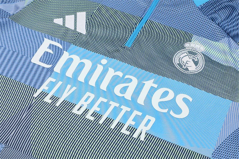 2025/2026 Real Madrid Blue Half-Pull Tracksuit