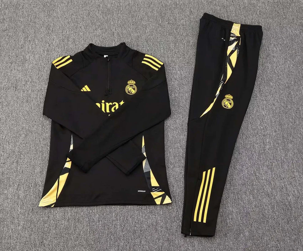 2024/2025 Real Madrid Half-Pull Tracksuit Black
