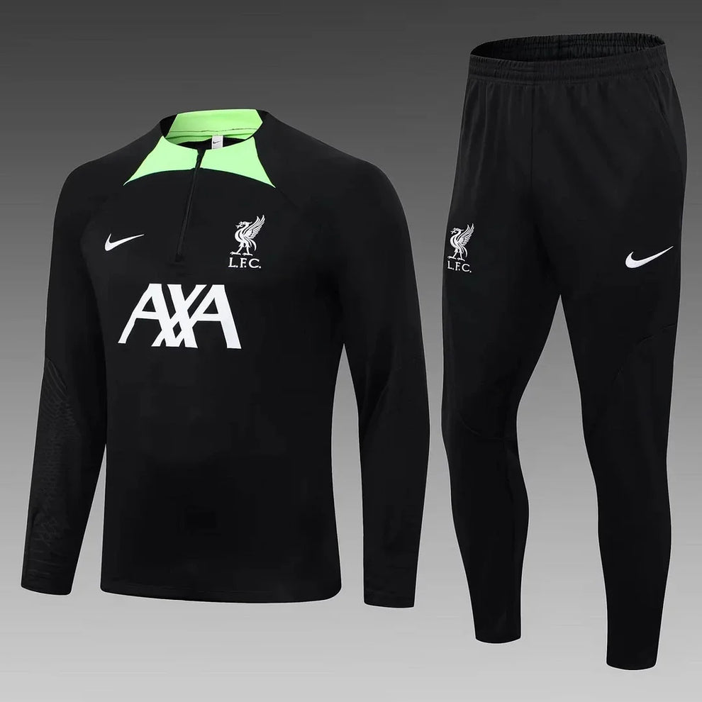 2023/2024 Liverpool Half-Pull Tracksuit Black Jersey