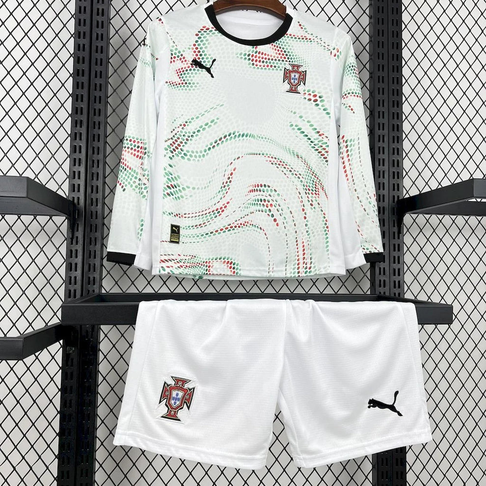 2025 Long Sleeve Portugal Away Football Shirt Kids Size