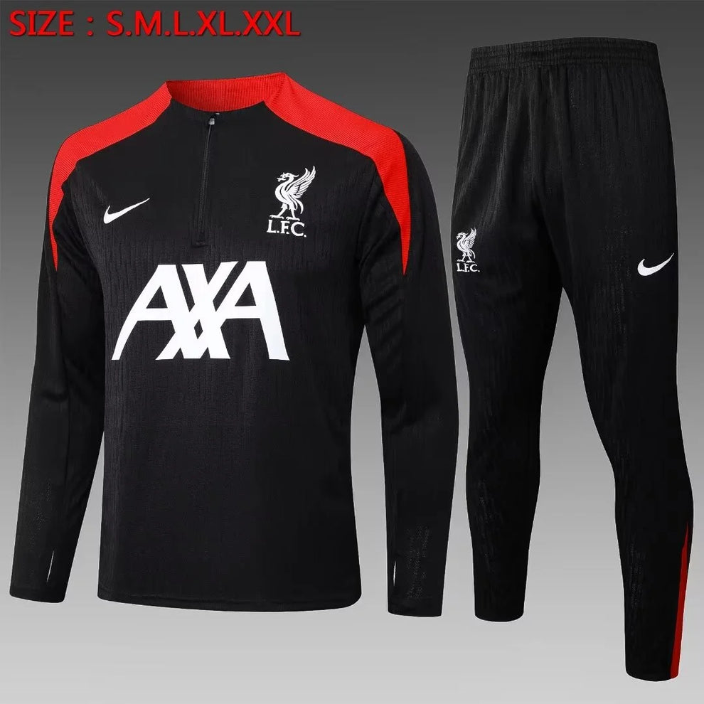 2024/2025 Liverpool Half-Pull Tracksuit Black Jersey