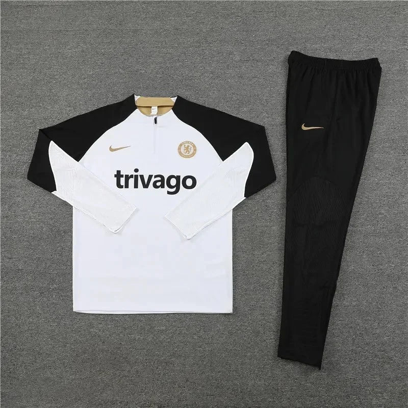 2023/2024 Chelsea Half-Pull Tracksuit White