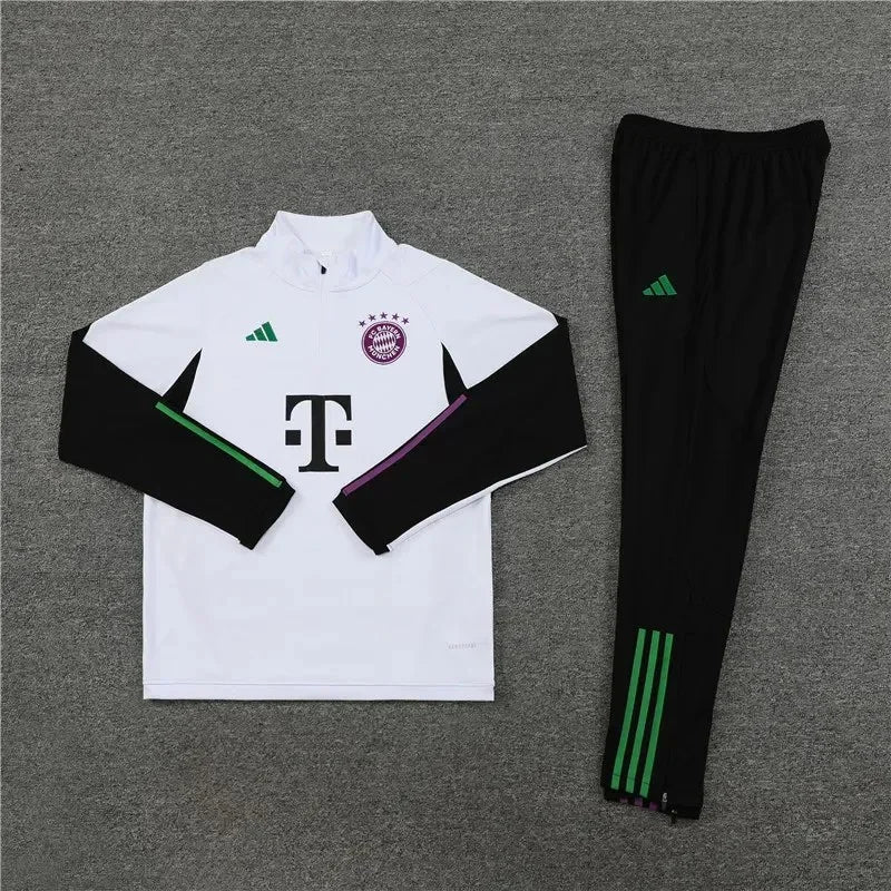 2023/2024 Bayern Munich Half-Pull Tracksuit White