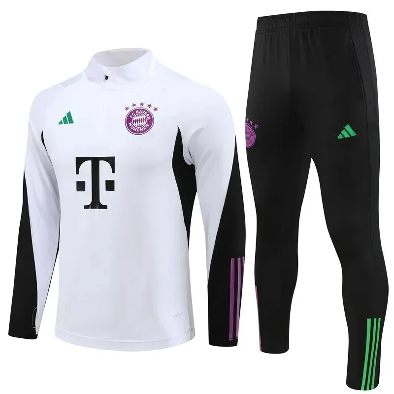 2023/2024 Bayern Munich Half-Pull Tracksuit White